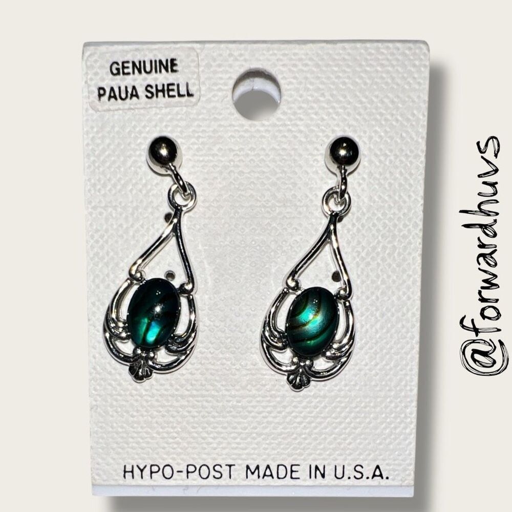 Bohemian Teardrop Earrings – Genuine Paua Shell